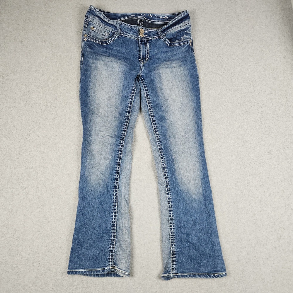 WallFlower Jeans Womens 9 Blue‎ Denim Luscious Curvy Contrast Stitch Streetwear